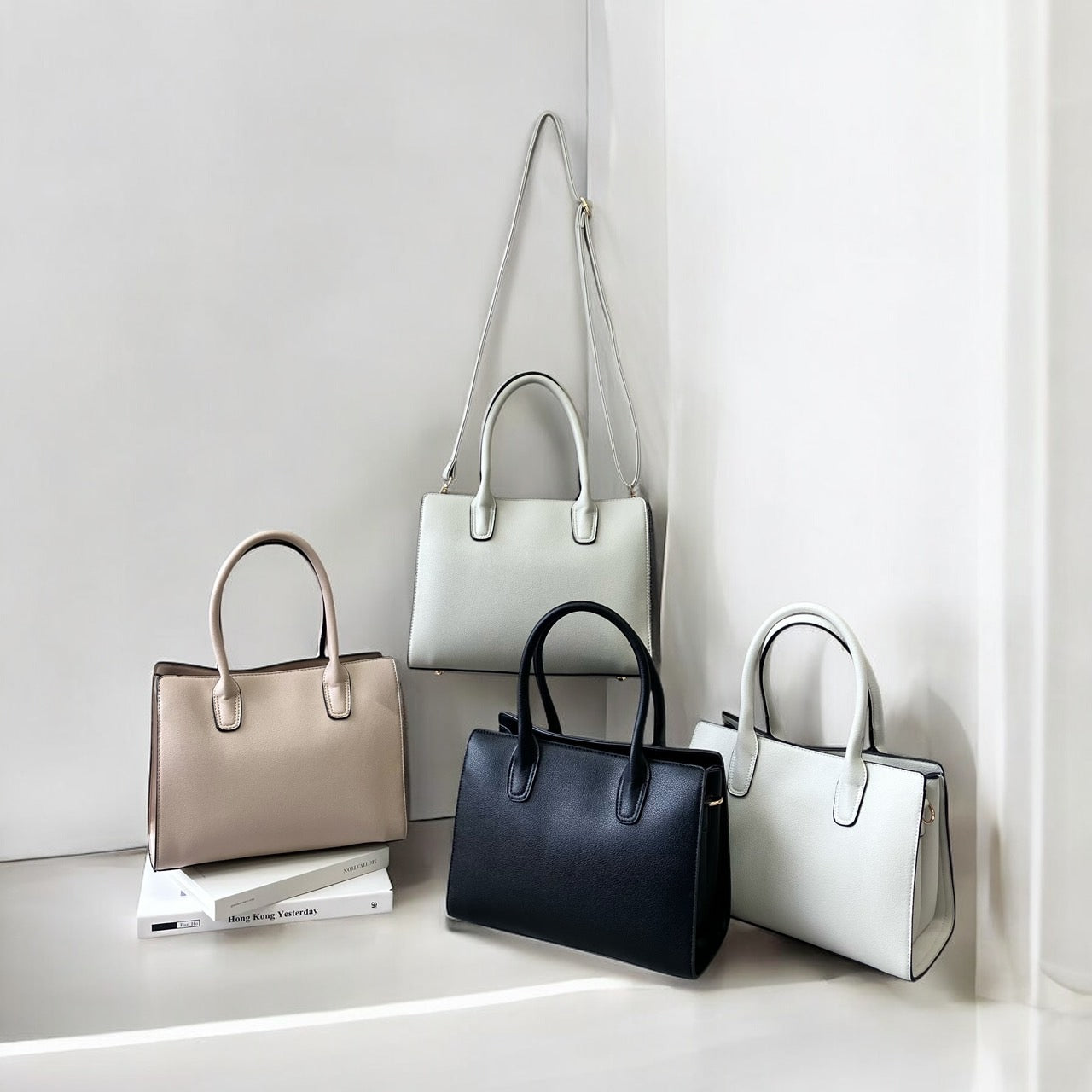 シンプル2wayハンドバッグ/ハンドルバッグ/シンプル/きれいめ/3室構造/おでかけ/ビジネス/通勤 GBG-B672