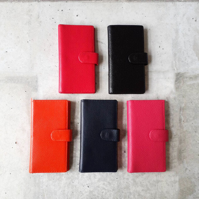 レザーカードケース　本革カードホルダー　手帳型 ボタンフラップ　全5色【サイズ：L】